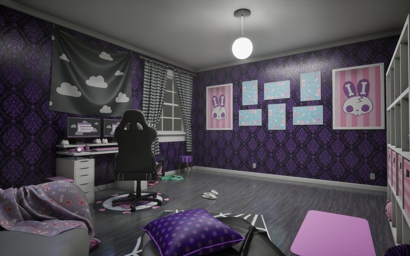 Kawaii Gamer Room - Goth